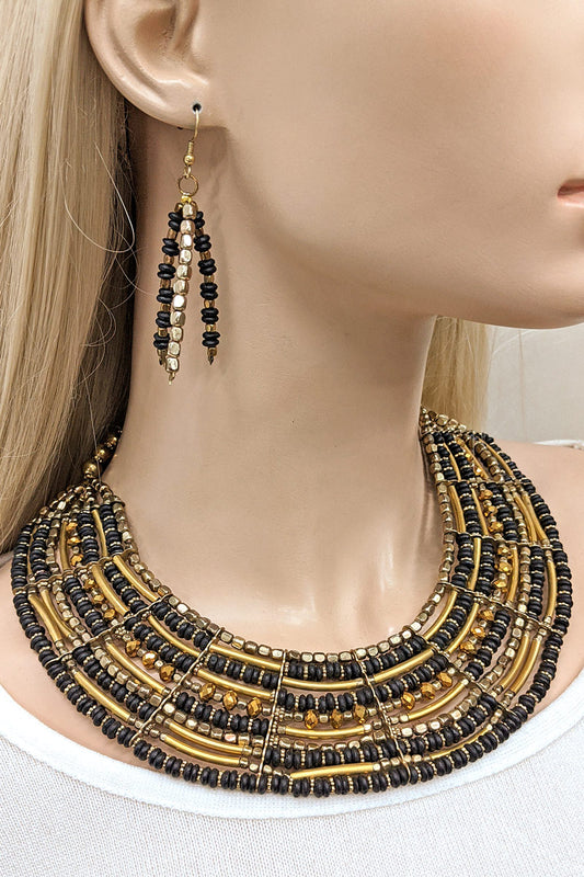 Beaded Statement Necklace Set