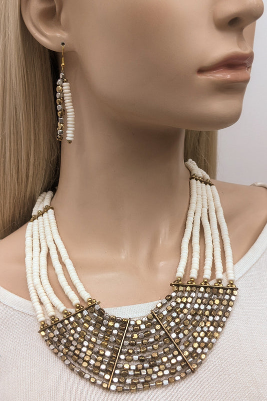 Beaded Statement Necklace Set