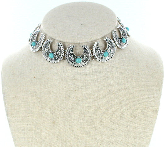 Antique Silver Choker Necklace