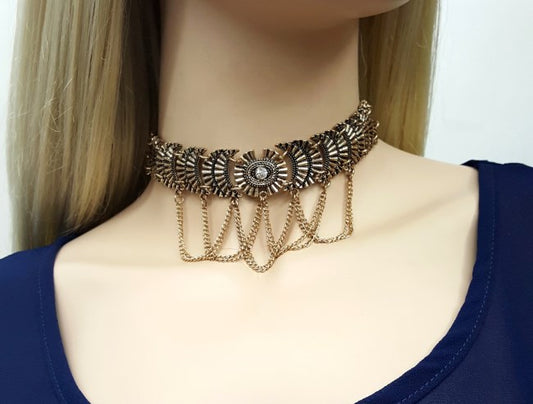 Antique Gold Choker Necklace