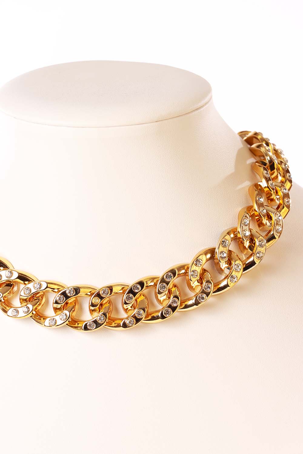 Gold Link Rhinestone Necklace