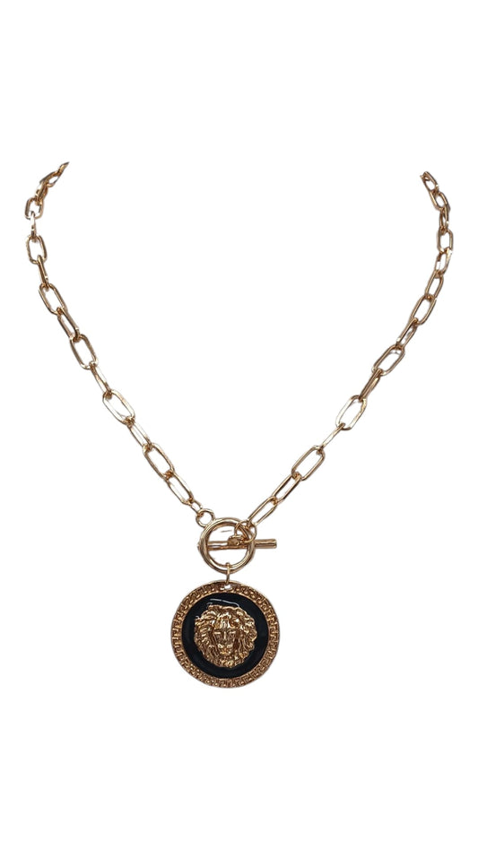 Gold Lion Pendant Chain Necklace