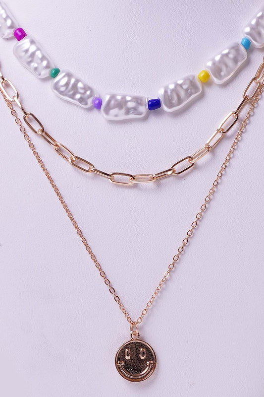 Pearl Multi Layered Chain Necklace