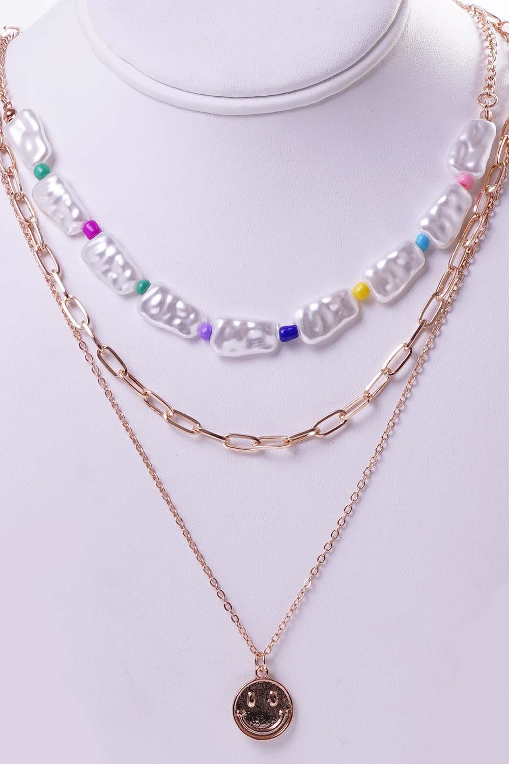 Pearl Multi Layered Chain Necklace