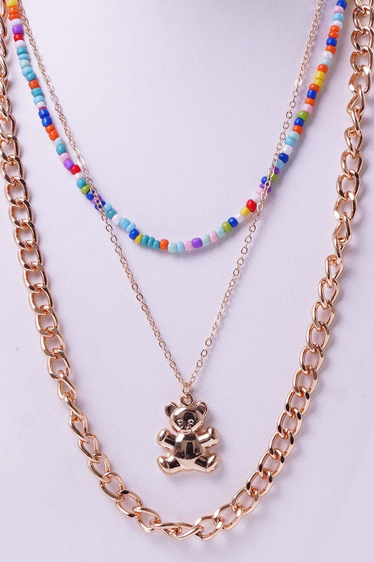 Beaded Three Layered Necklace
