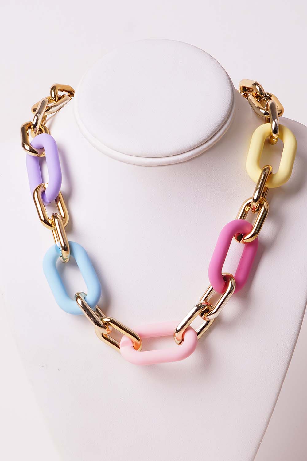 Multi Color Chain Link Necklace