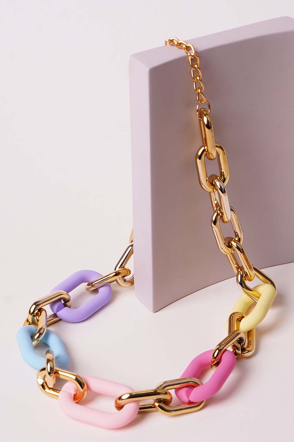 Multi Color Chain Link Necklace