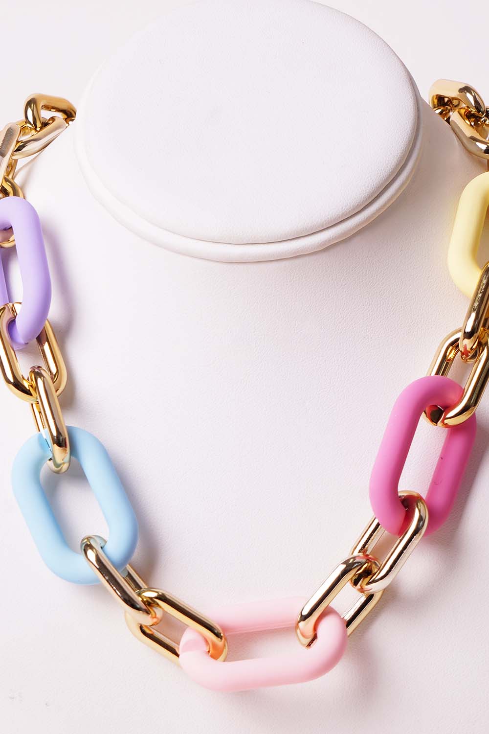 Multi Color Chain Link Necklace