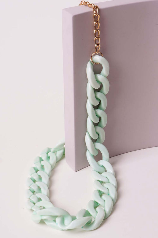 Mint Green Chain Necklace