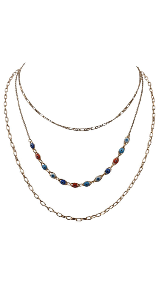Evil Eye Layered Necklace