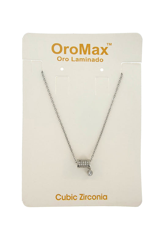 Cubic Zirconia Roler Pendant Necklace