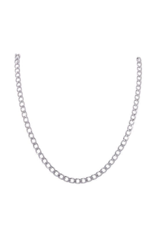 Silver Stainless Steel Cuban Chain