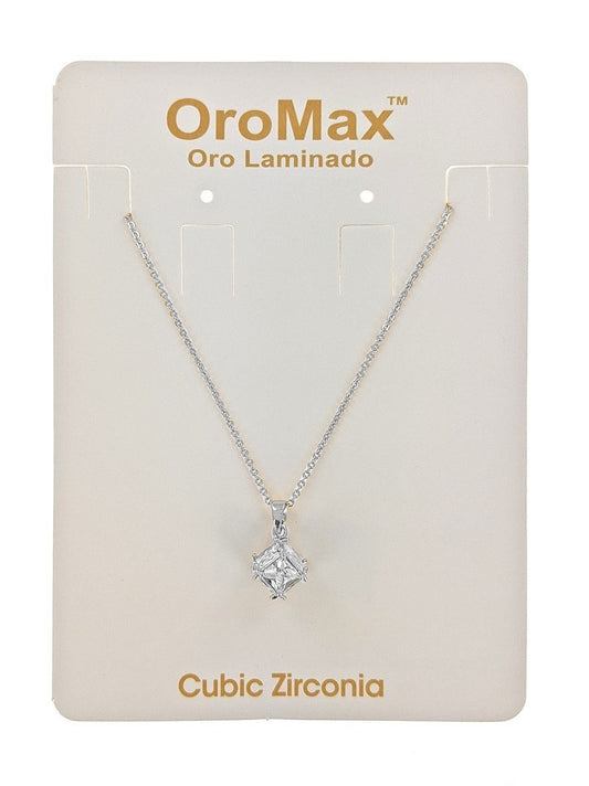 CZ Cube Gold Dipped Pendant