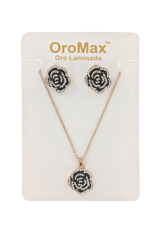 Flower Gold Dipped Necklace Set