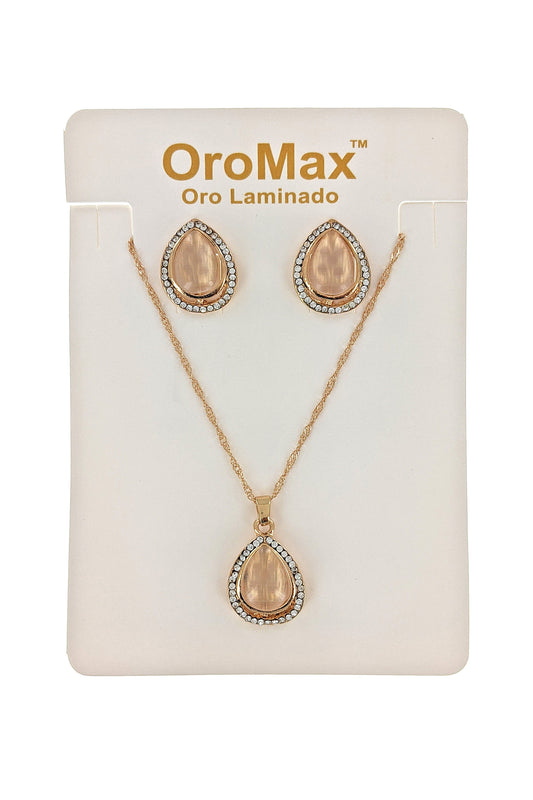 Teardrop Gold Dipped Necklace Set