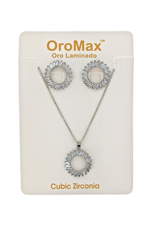 Cubic Zirconia Gold Dipped Necklace Set
