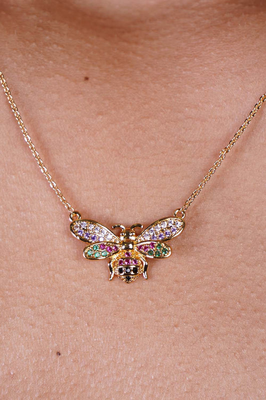 Bumble Bee Gold Dipped Pendant Necklace