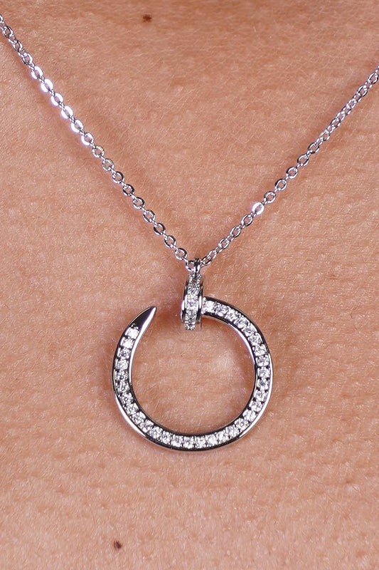 Round Gold Dipped Pendant Necklace