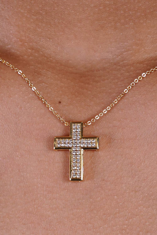 Cross Gold Dipped Pendant  Necklace