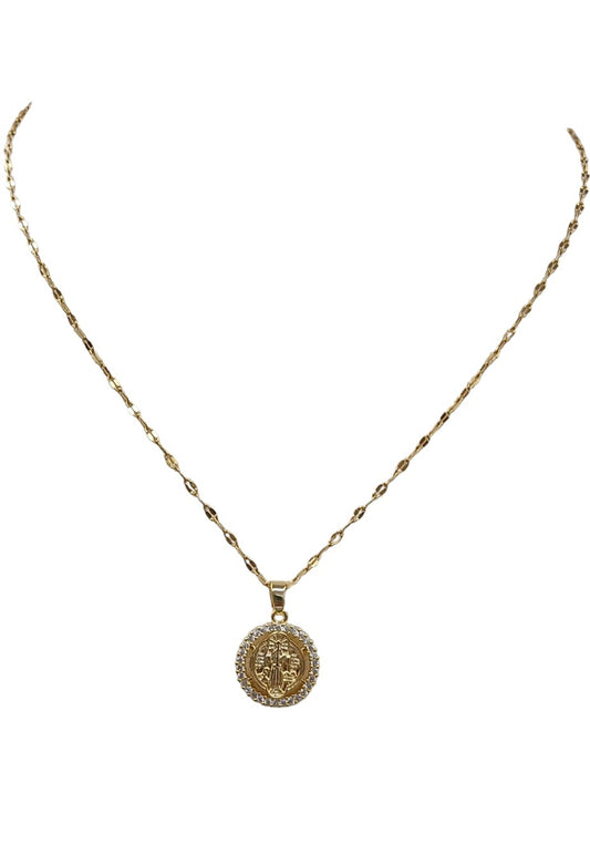 Gold Dipped Religious Pendant Necklace