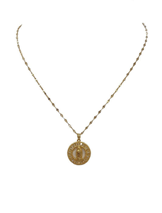 Gold Dipped Religious Pendant Necklace