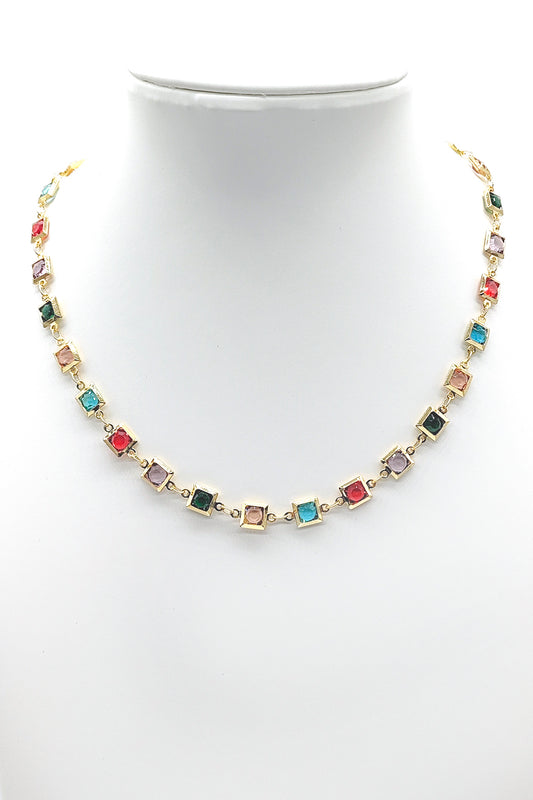 Stainless Steel Baguette Necklace