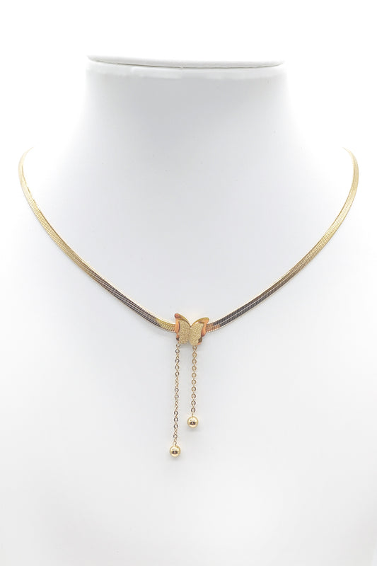 Stainless Steel Butterfly Pendant Necklace