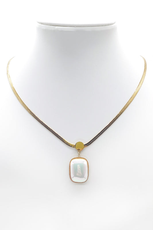 Stainless Steel Pear Pendant Necklace