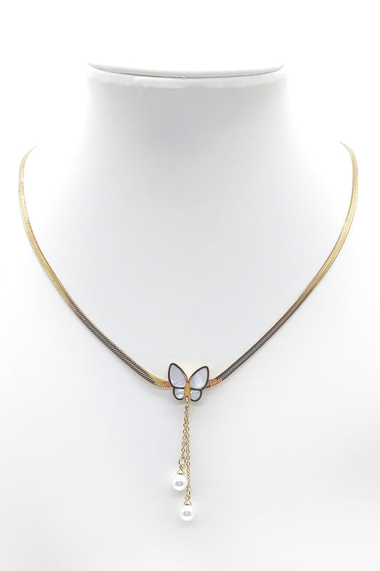Stainless Steel Butterfly Pendant Necklace