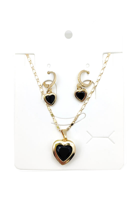 Heart Design Pendant Necklace Set