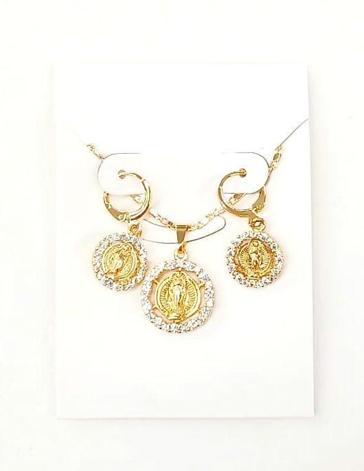Gold Dipped Religious Necklace Set