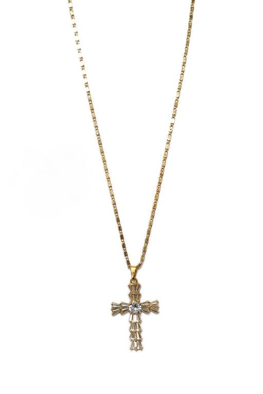 Gold Dipped Cross Pendant Necklace