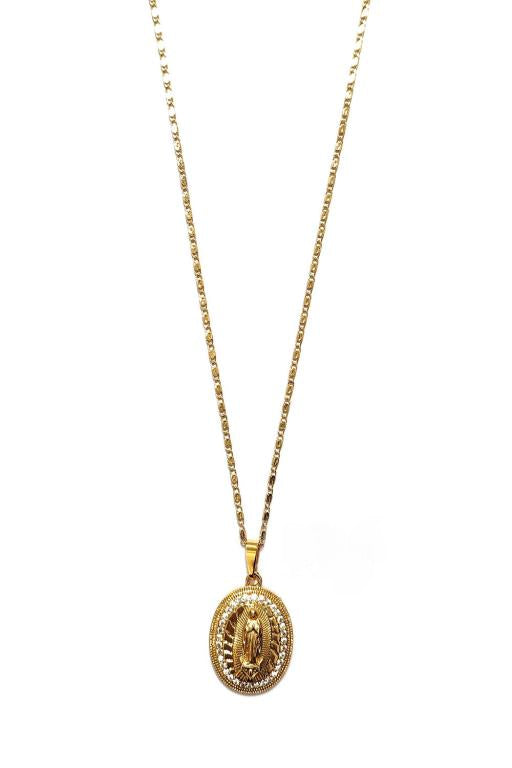 Gold Dipped Religious Pendant Necklace