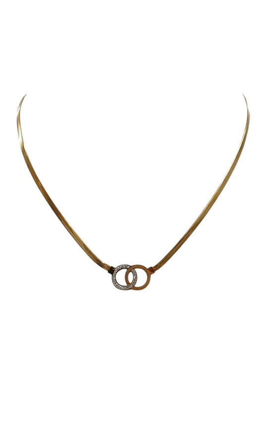 Stainless Steel Interlocking Circles Pendant Necklace