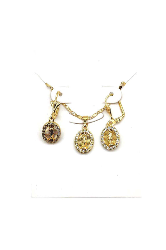 Gold Dipped Religious Necklace Set