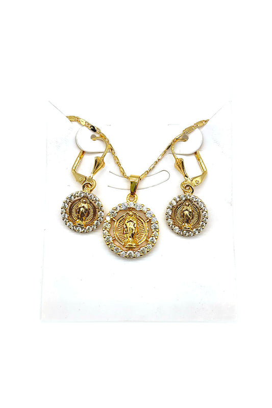 Gold Dipped Religious Necklace Set