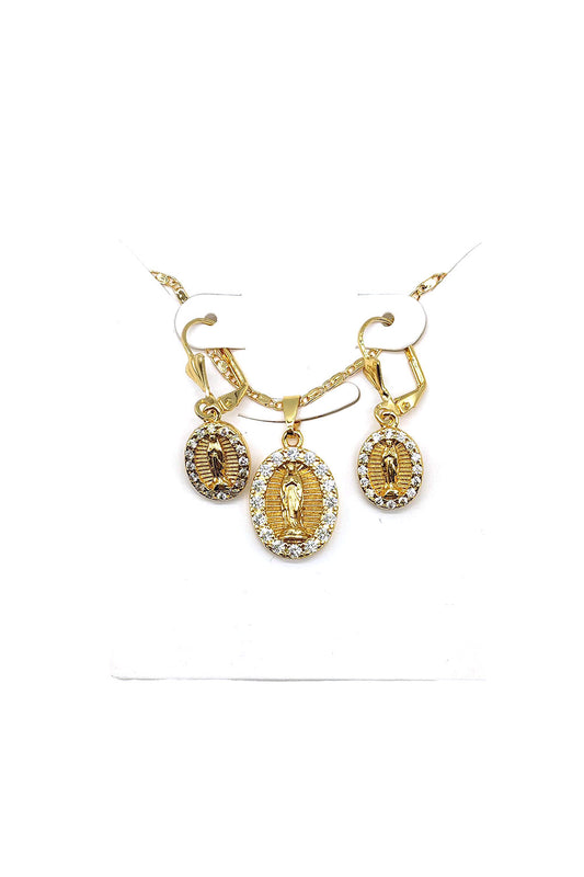 Gold Dipped Religious Necklace Set