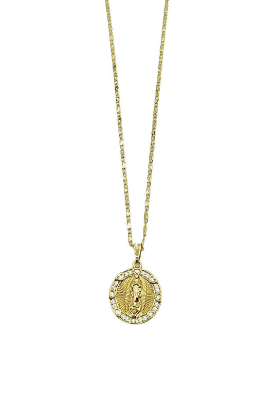 Gold Dipped Religious Pendant Necklace