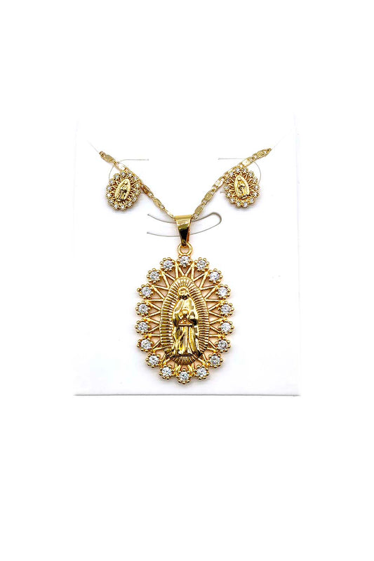 Gold Dipped Religious Necklace Set