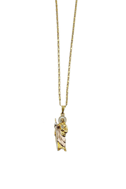 Pink Gold Dipped Religious Pendant Necklace