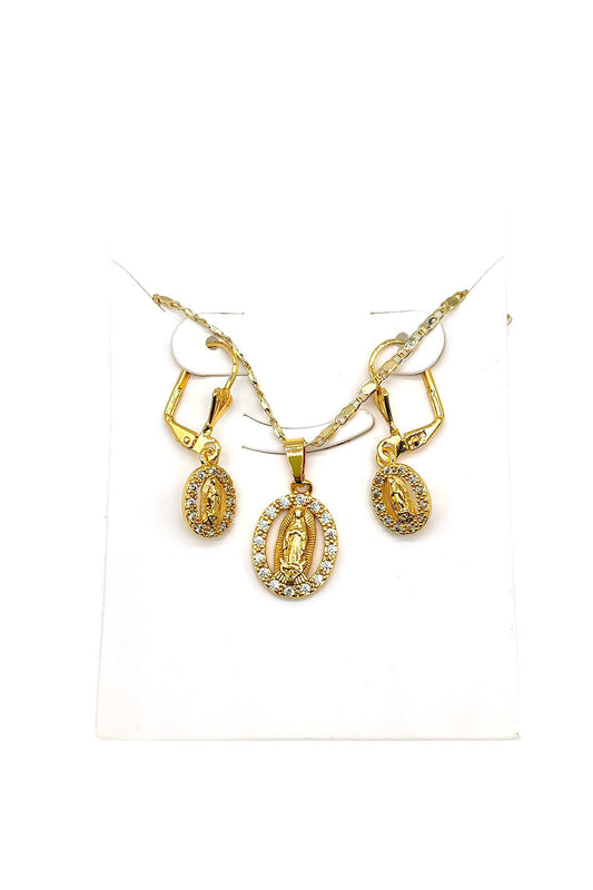Gold Dipped Religious Necklace Set