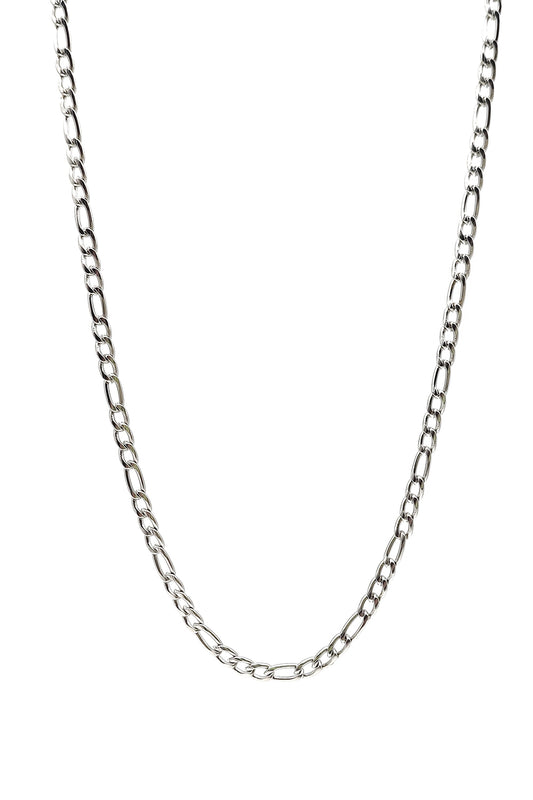 Silver Stainless Steel Figaron 55 inches Chain
