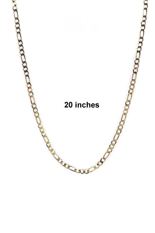 Brass Gold Plated Figaro 20 inches Chain