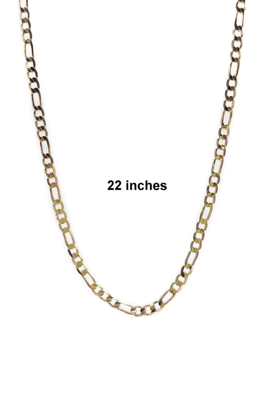 Brass Gold Plated Figaro 22 inches Chain