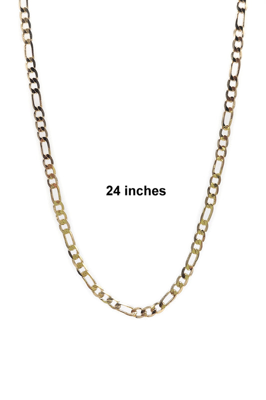 Brass Gold Plated Figaro 24 inches Chain