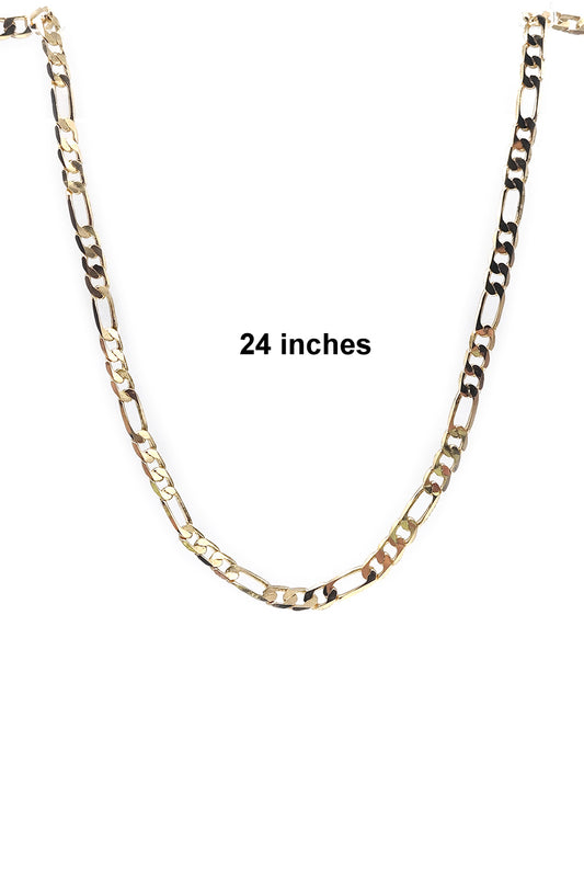Brass Gold Plated Figaro 24 inches Chain