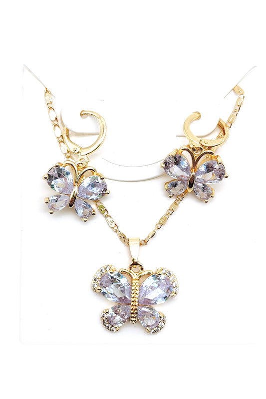 Gold Plated Butterfly Design Necklace Set