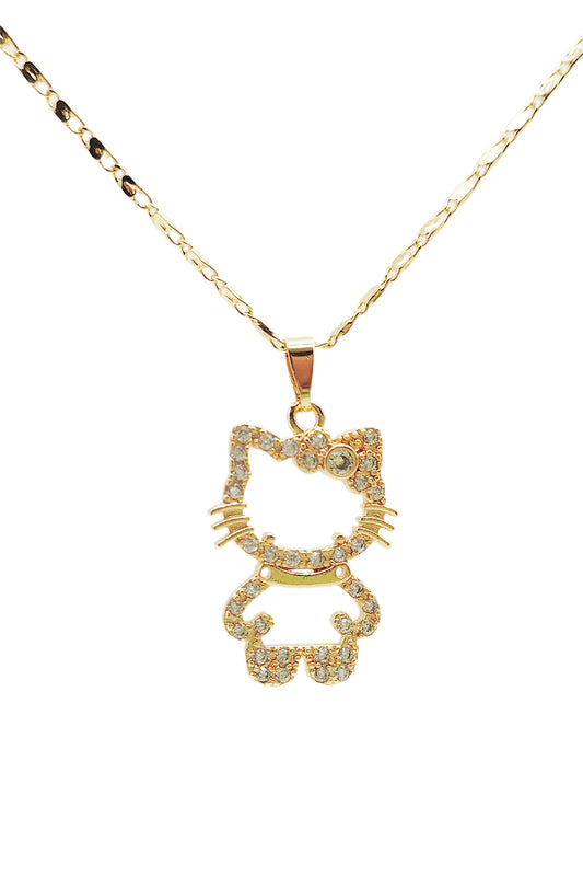 Gold Dipped Cat Pendant Necklace