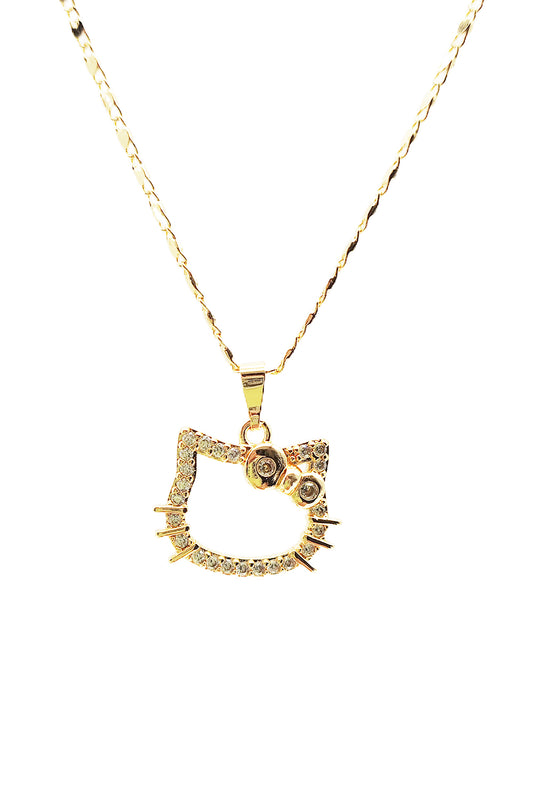 Gold Dipped Cat Pendant Necklace