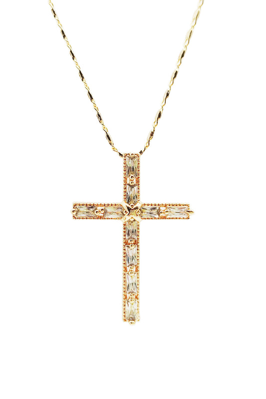 Gold Dipped Cross Pendant Necklace